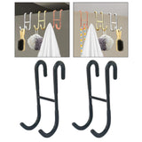 Maxbell 2Pcs over Door Shower Hook Decor Coat Rack for Entryway Bedroom Baseball Cap Black