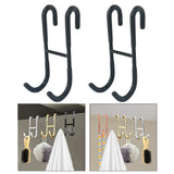Maxbell 2Pcs over Door Shower Hook Decor Coat Rack for Entryway Bedroom Baseball Cap Black