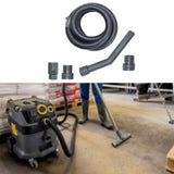 Maxbell Vacuum Cleaner Hose Sturdy Flexible with Four Connector 2.5 M Black Fittings