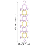 Maxbell Doll Hanging Organizer Doll Storage Display Rack for Closet Wall Living Room Purple Yellow