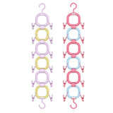 Maxbell Doll Hanging Organizer Doll Storage Display Rack for Closet Wall Living Room Purple Yellow