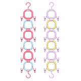 Maxbell Doll Hanging Organizer Doll Storage Display Rack for Closet Wall Living Room Purple Yellow