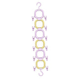 Maxbell Doll Hanging Organizer Doll Storage Display Rack for Closet Wall Living Room Purple Yellow