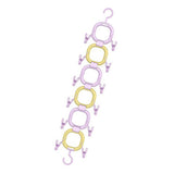 Maxbell Doll Hanging Organizer Doll Storage Display Rack for Closet Wall Living Room Purple Yellow