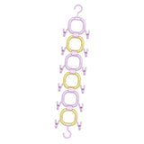 Maxbell Doll Hanging Organizer Doll Storage Display Rack for Closet Wall Living Room Purple Yellow