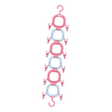 Maxbell Doll Hanging Organizer Doll Storage Display Rack for Closet Wall Living Room Pink Blue