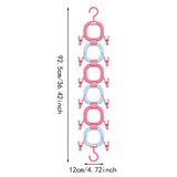 Maxbell Doll Hanging Organizer Doll Storage Display Rack for Closet Wall Living Room Pink Blue