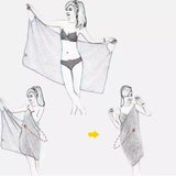 Maxbell Suspender Bathrobe Soft Lady Bath Towel for Women for Hotel Birthday Bedroom white edge