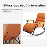 Maxbell Reclining Rocking Chair for Living Room, 5-Level Adjustable, Tech Fabric, 150kg Black Leg Orange