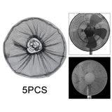 Maxbell Finger Protector Polyester Fan Cover for Round Fan Ceiling Fans Desktop Fans Black