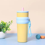 Maxbell Insulated Cup Travel Mug 710ml Sporting Water Bottle for Picnic Outdoor Home yellow
