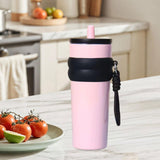 Maxbell Insulated Cup Travel Mug 710ml Sporting Water Bottle for Picnic Outdoor Home pink
