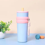 Maxbell Insulated Cup Travel Mug 710ml Sporting Water Bottle for Picnic Outdoor Home blue