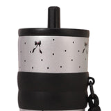 Maxbell Insulated Bottle Thermal Cup Cute Drinking Bottle for Travel Office Sports Silver and Black