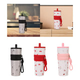 Maxbell Insulated Bottle Thermal Cup Cute Drinking Bottle for Travel Office Sports Silver and Black
