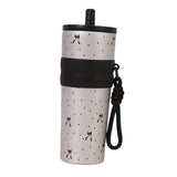 Maxbell Insulated Bottle Thermal Cup Cute Drinking Bottle for Travel Office Sports Silver and Black
