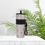 Maxbell Insulated Bottle Thermal Cup Cute Drinking Bottle for Travel Office Sports Silver and Black