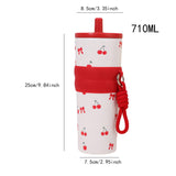 Maxbell Insulated Bottle Thermal Cup Cute Drinking Bottle for Travel Office Sports White and Red