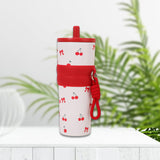 Maxbell Insulated Bottle Thermal Cup Cute Drinking Bottle for Travel Office Sports White and Red