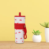 Maxbell Insulated Bottle Thermal Cup Cute Drinking Bottle for Travel Office Sports White and Red