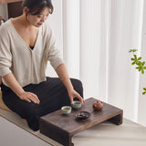 Maxbell Wooden Low Stool Versatile Bed Table Small Ottoman for Household Desk Tatami