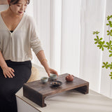 Maxbell Wooden Low Stool Versatile Bed Table Small Ottoman for Household Desk Tatami