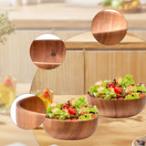 Maxbell Wood Snack Serving Bowl Multipurpose Mixing Bowl for Vegetable Potato Veggie 20cmx7.5cm