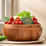 Maxbell Wood Snack Serving Bowl Multipurpose Mixing Bowl for Vegetable Potato Veggie 20cmx7.5cm