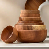 Maxbell Wood Snack Serving Bowl Multipurpose Mixing Bowl for Vegetable Potato Veggie 20cmx7.5cm