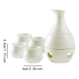 Maxbell Ceramic Sake Set with Warmer 4 Ceramic Cups for Tea Party Friends Restaurant