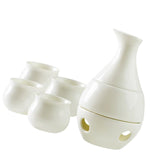 Maxbell Ceramic Sake Set with Warmer 4 Ceramic Cups for Tea Party Friends Restaurant