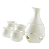 Maxbell Ceramic Sake Set with Warmer 4 Ceramic Cups for Tea Party Friends Restaurant