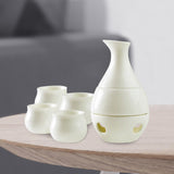 Maxbell Ceramic Sake Set with Warmer 4 Ceramic Cups for Tea Party Friends Restaurant