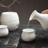 Maxbell Ceramic Sake Set with Warmer 4 Ceramic Cups for Tea Party Friends Restaurant