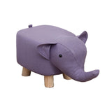 Maxbell Animal Footstool Solid Wood Support Elephant Shaped Cute Upholstered Ottoman
