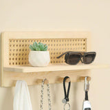 Maxbell Coat Rack with Shelf Coat Hook Entryway Coat Hanger for Kitchen Hallway Bags Wood  color