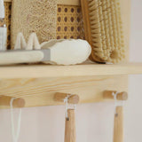 Maxbell Coat Rack with Shelf Coat Hook Entryway Coat Hanger for Kitchen Hallway Bags Wood  color