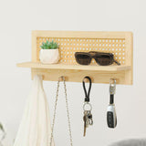 Maxbell Coat Rack with Shelf Coat Hook Entryway Coat Hanger for Kitchen Hallway Bags Wood  color