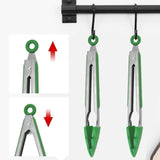 Maxbell 2 Pieces Locking Kitchen Tongs Barbecue Tongs for Home Indoor Outdoor Bakery Green Christmas Tre