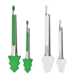 Maxbell 2 Pieces Locking Kitchen Tongs Barbecue Tongs for Home Indoor Outdoor Bakery Green Christmas Tre