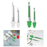 Maxbell 2 Pieces Locking Kitchen Tongs Barbecue Tongs for Home Indoor Outdoor Bakery Green Christmas Tre