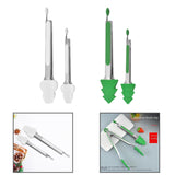 Maxbell 2 Pieces Locking Kitchen Tongs Barbecue Tongs for Home Indoor Outdoor Bakery Green Christmas Tre