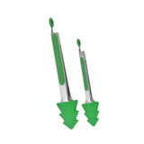 Maxbell 2 Pieces Locking Kitchen Tongs Barbecue Tongs for Home Indoor Outdoor Bakery Green Christmas Tre