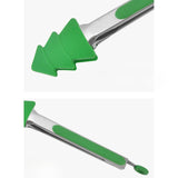 Maxbell 2 Pieces Locking Kitchen Tongs Barbecue Tongs for Home Indoor Outdoor Bakery Green Christmas Tre