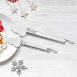 Maxbell 2 Pieces Locking Kitchen Tongs Barbecue Tongs for Home Indoor Outdoor Bakery White Snowman