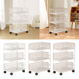 Maxbell Mobile Rolling Cart Metal Under Desk Utility Cart