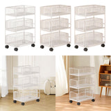 Maxbell Mobile Rolling Cart Metal Under Desk Utility Cart