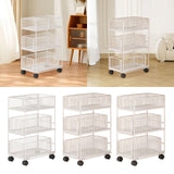 Maxbell Mobile Rolling Cart Metal Under Desk Utility Cart
