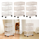 Maxbell Mobile Rolling Cart Metal Under Desk Utility Cart