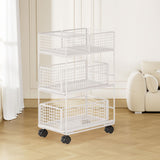 Maxbell Mobile Rolling Cart Metal Under Desk Utility Cart